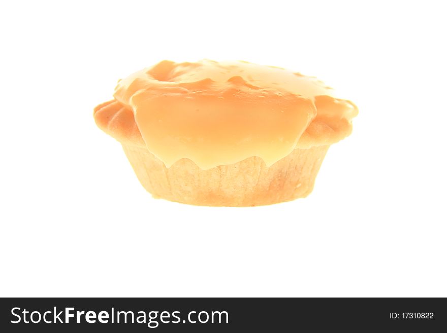 Christmas fruit mince pie isolated over white