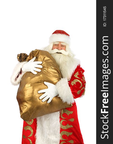 Happy Christmas Santa. Isolated over white background