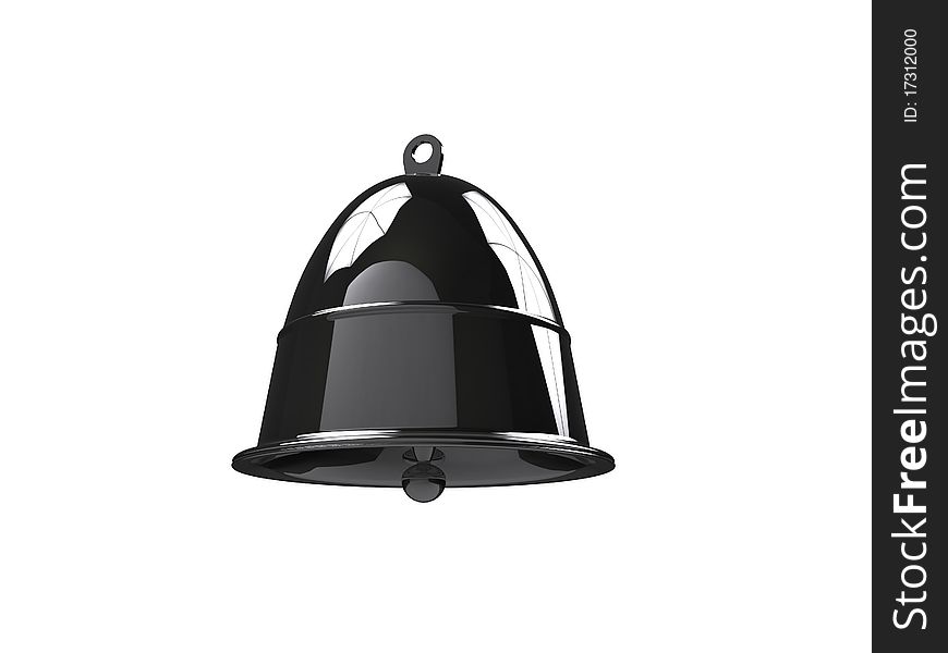 Bell of silver on a white background