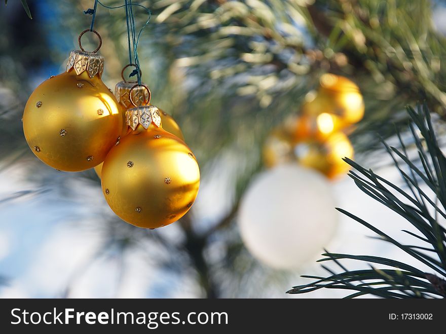 New Year decoration on the Christmas tree