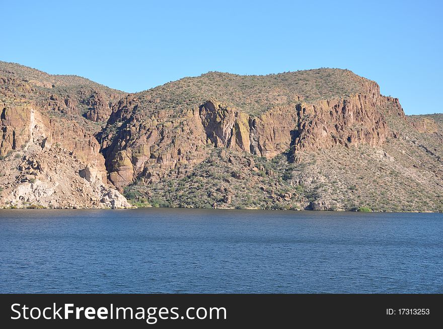 Apache Lake on the Apache Trail in Arizona. Apache Lake on the Apache Trail in Arizona