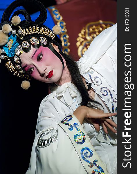 Chinese opera actress perform on stage. Chinese opera actress perform on stage