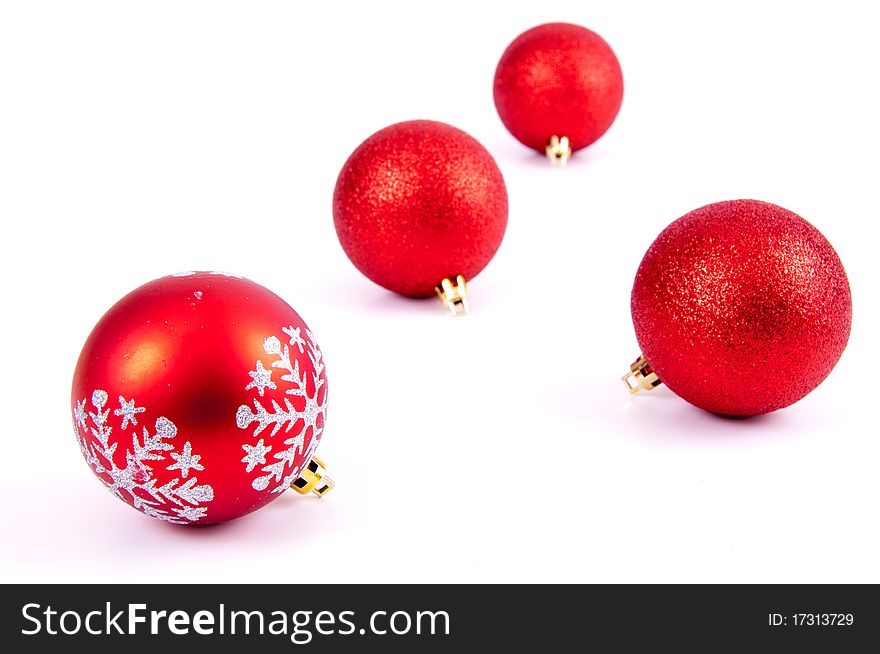 Christmas decoration objects on white background. Christmas decoration objects on white background