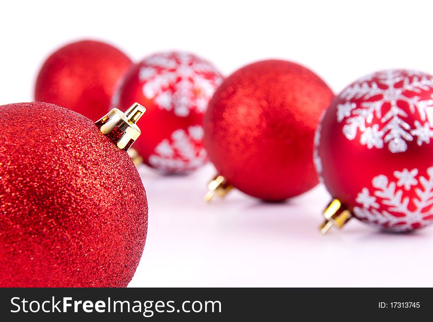 Christmas decoration objects on white background. Christmas decoration objects on white background