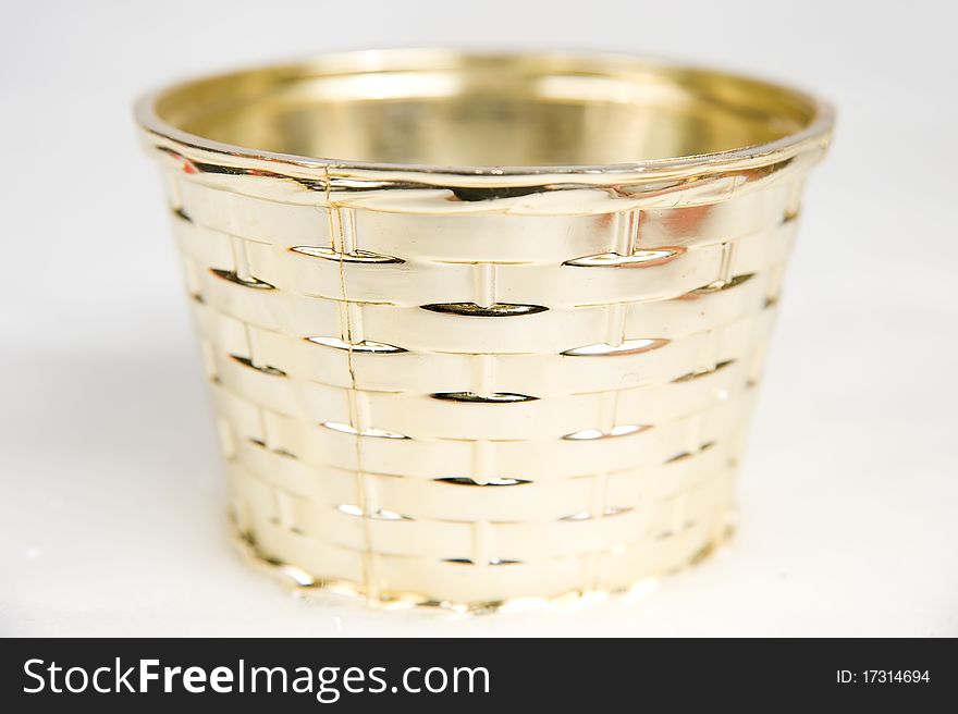 Golden Flowerpot Decoration Isolated