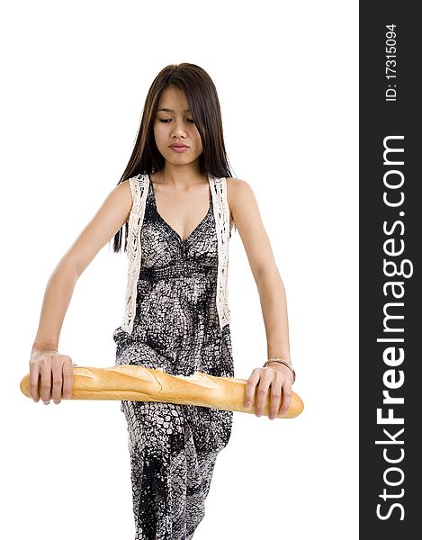 Woman With French Bread