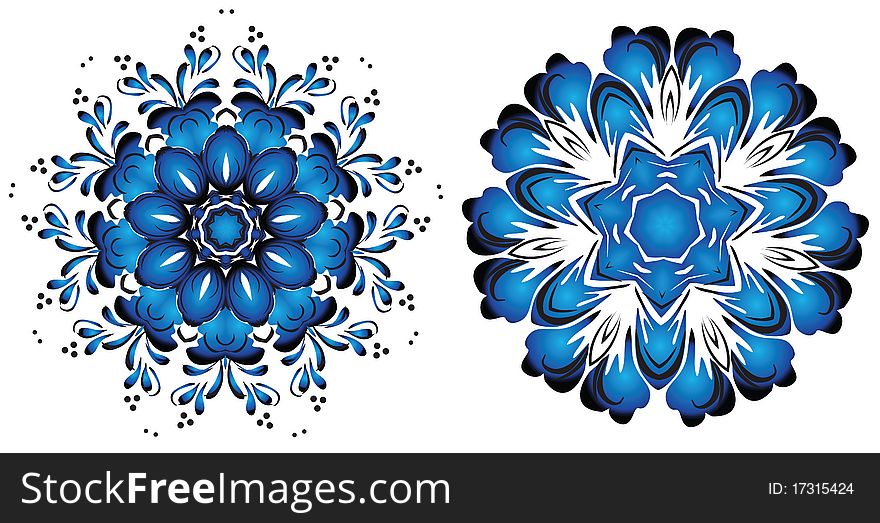 Beautiful,blue New Year's snowflakes by Christmas