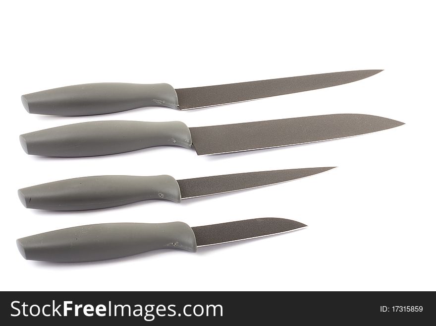 Series. sharp knife isolated on white background