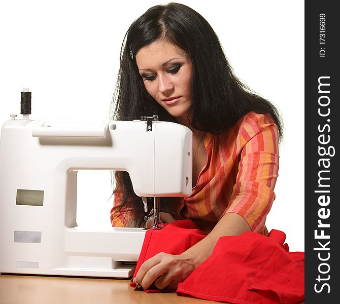 Seamstress work on the sewing-machine