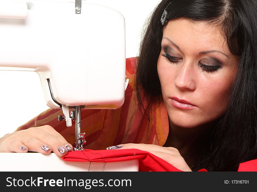 Seamstress work on the sewing-machine