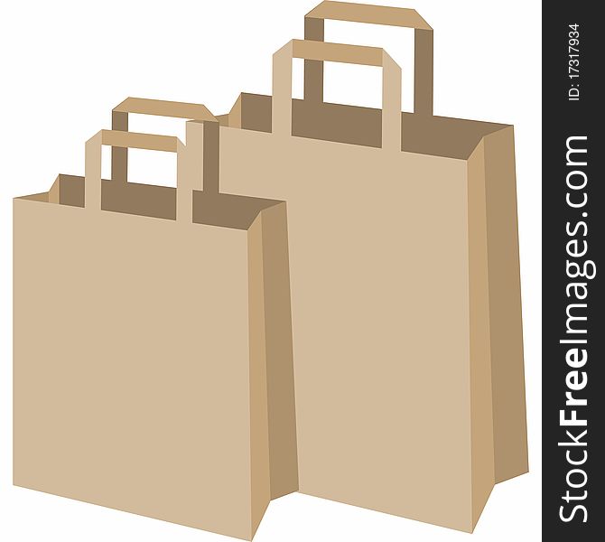 Shopping bag used to make purchases in cardboard