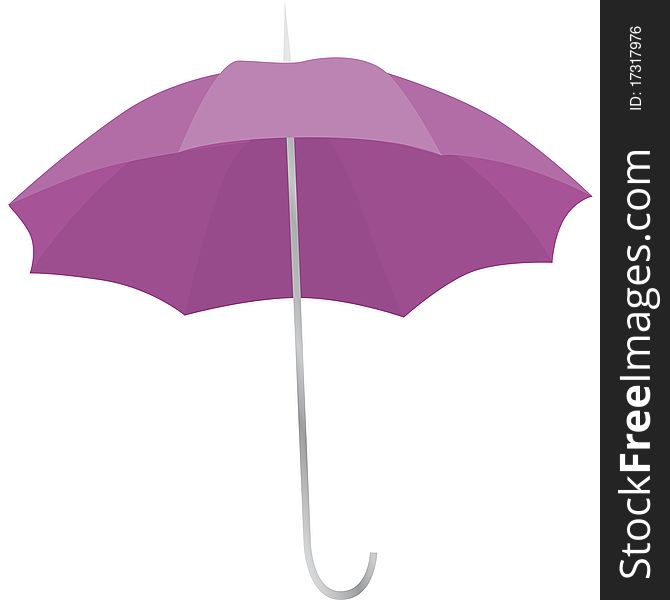 Vector drawing of a purple umbrella open to the rain