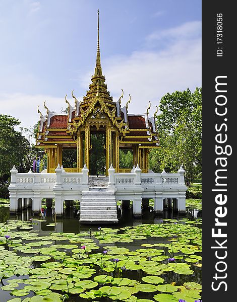 The Pagoda at Suan Luang Rama IX in Bangkok Thailand.