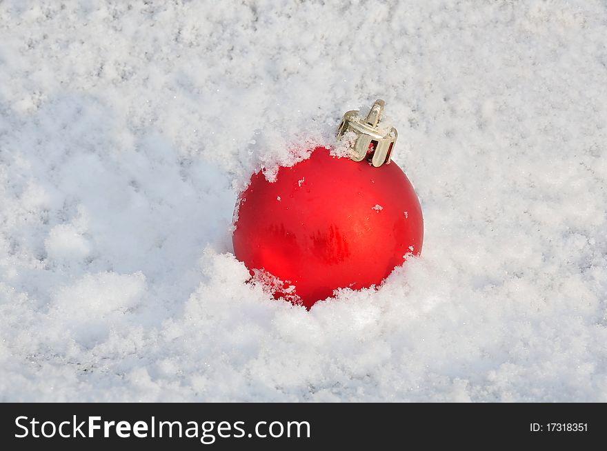 Christmas decoration posed in the snow