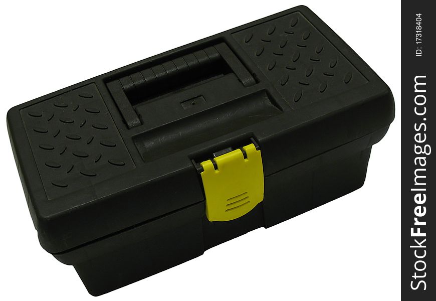 Isolated Black Toolbox, Close-Up