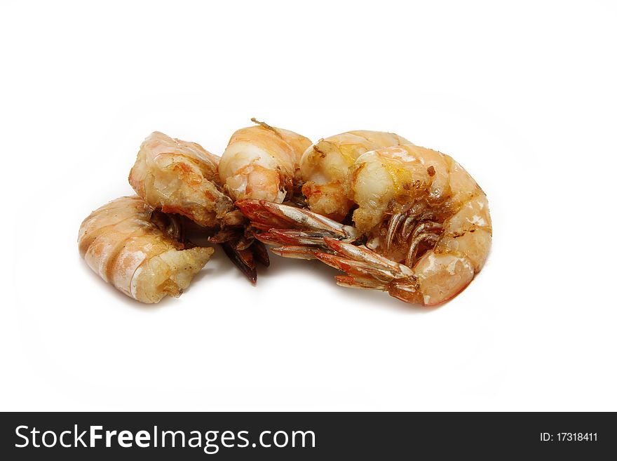 Fresh fried prawn ready for serving