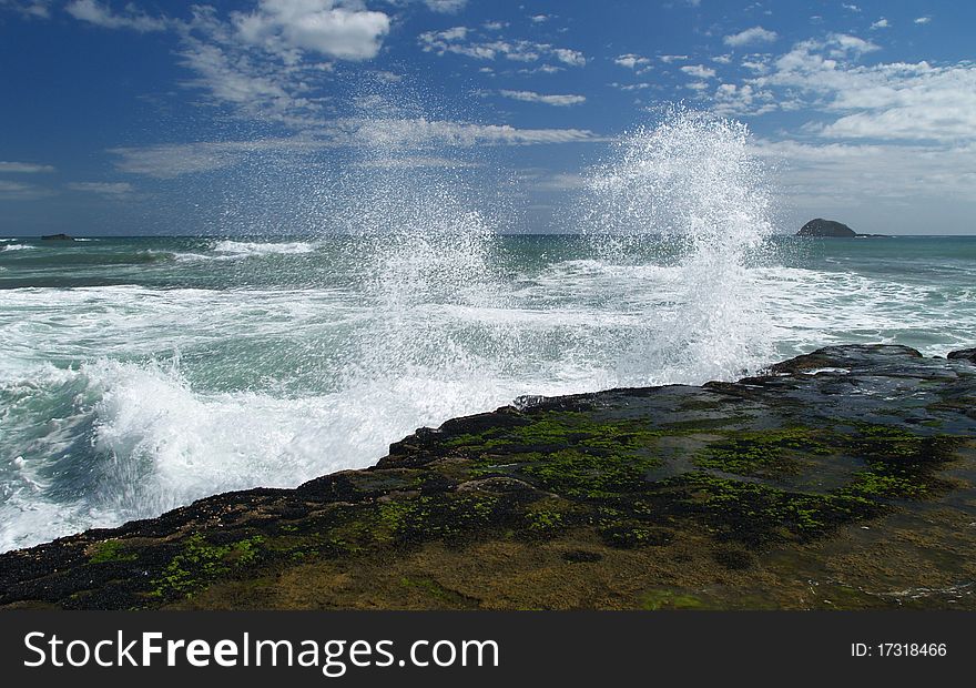 Rough sea, Muriwai beach, New Zealand