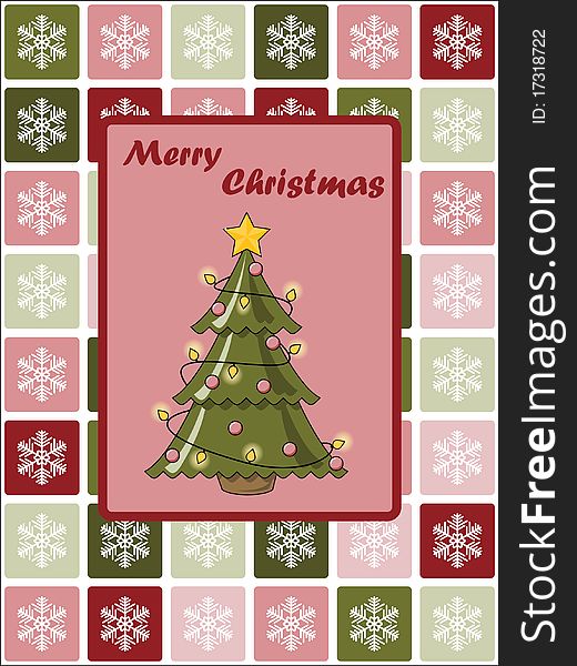 Abstract Christmas card with editable text