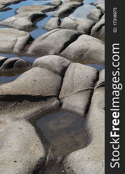 Stones and water pools texture