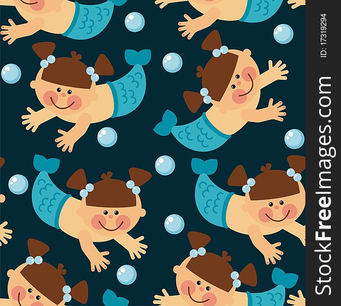 A lot of little mermaids swimming in the water. A lot of little mermaids swimming in the water
