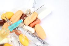 Thermometer And Drugs Royalty Free Stock Images Thermometer And Drugs Royalty Free Stock Images
