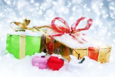 Christmas Decorations. Gift Boxes Stock Images Christmas Decorations. Gift Boxes Stock Images