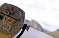 Binoculars Overlooking Desert Mountains Stock Photo Binoculars Overlooking Desert Mountains Stock Photo