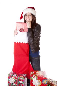 Happy Big Stocking Stock Photos Happy Big Stocking Stock Photos