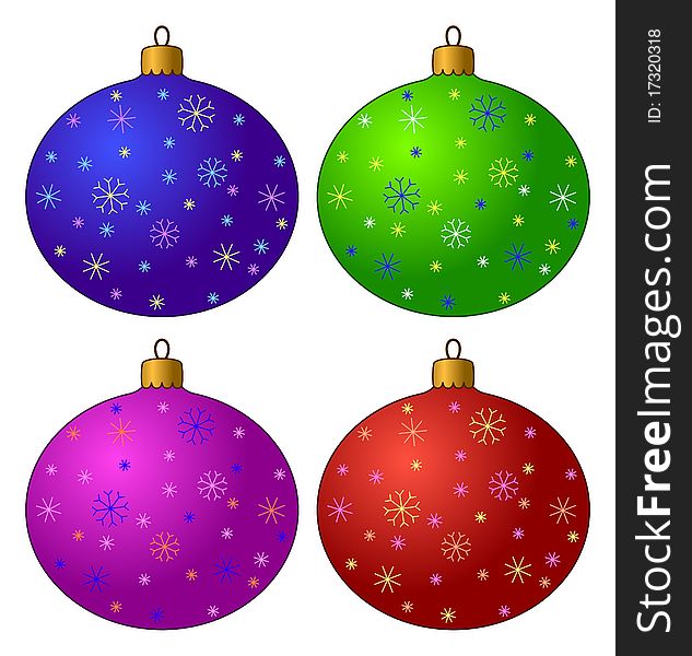 Christmas-tree decorations, set