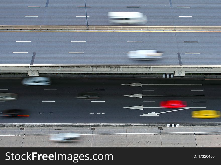 Speed car on highway in Thailand