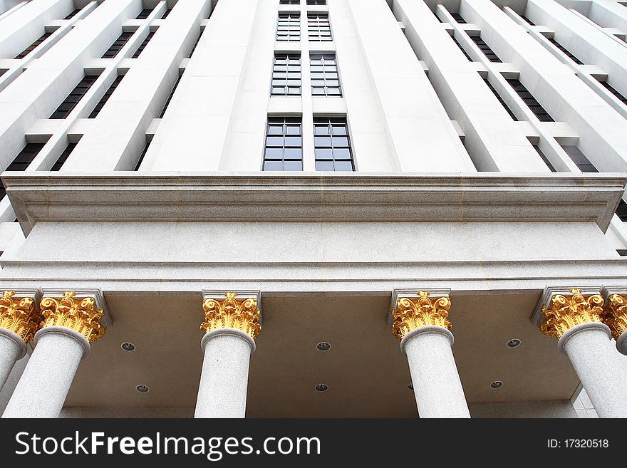 Modern building with classic column