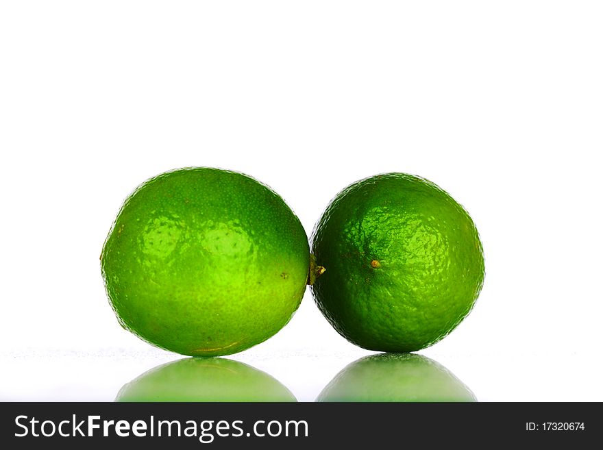 Green lime isolated close up