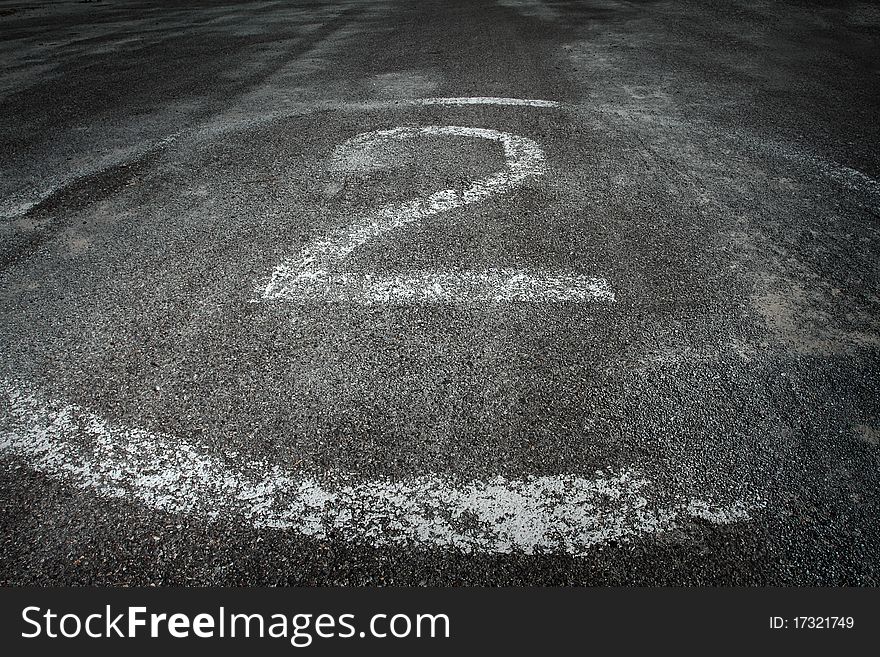 Number 2 Painted On Pavement