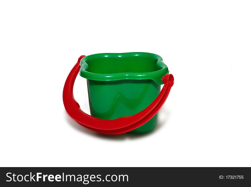 Toy bucket on a white background