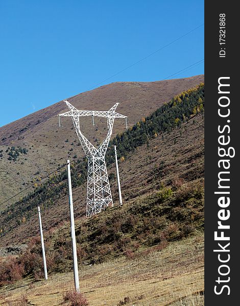 Power tower on the mountains