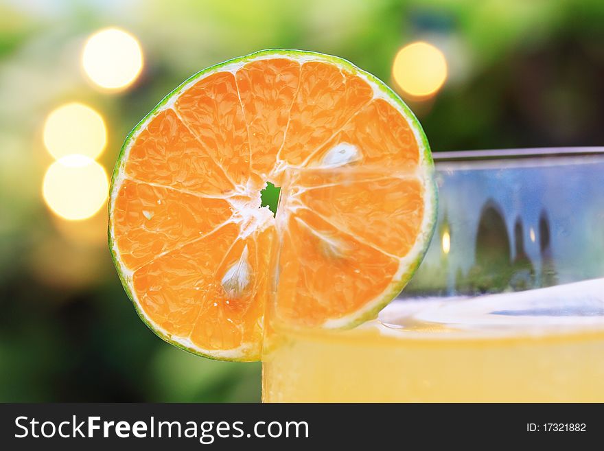A glass of fresh orange juice