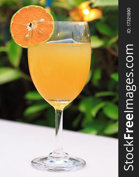 A glass of fresh orange juice