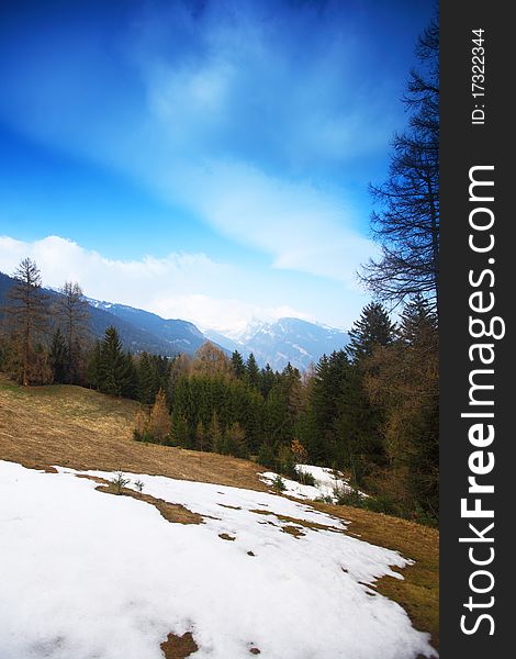 Spring alps mountains scene background