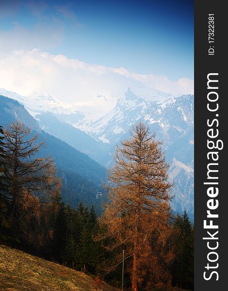 Spring alps mountains scene background