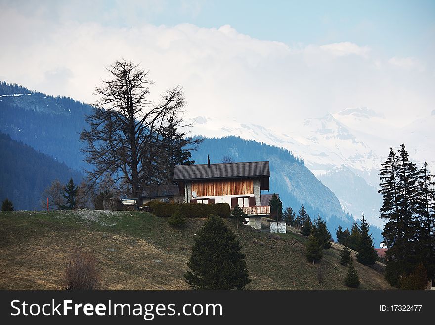 Chalet in mountains
