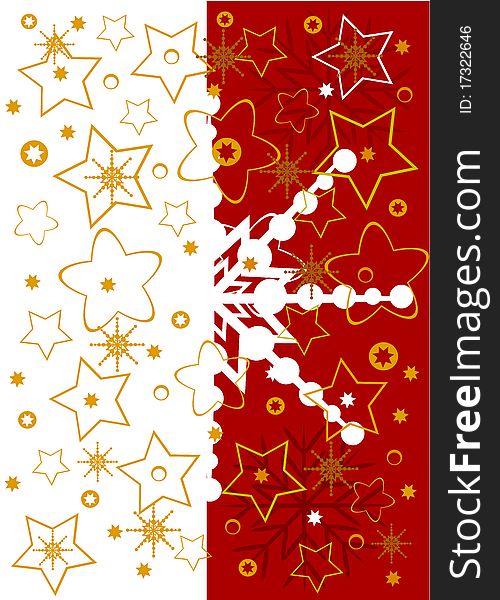 Christmas background full of golden stars and snowflakes. Christmas background full of golden stars and snowflakes