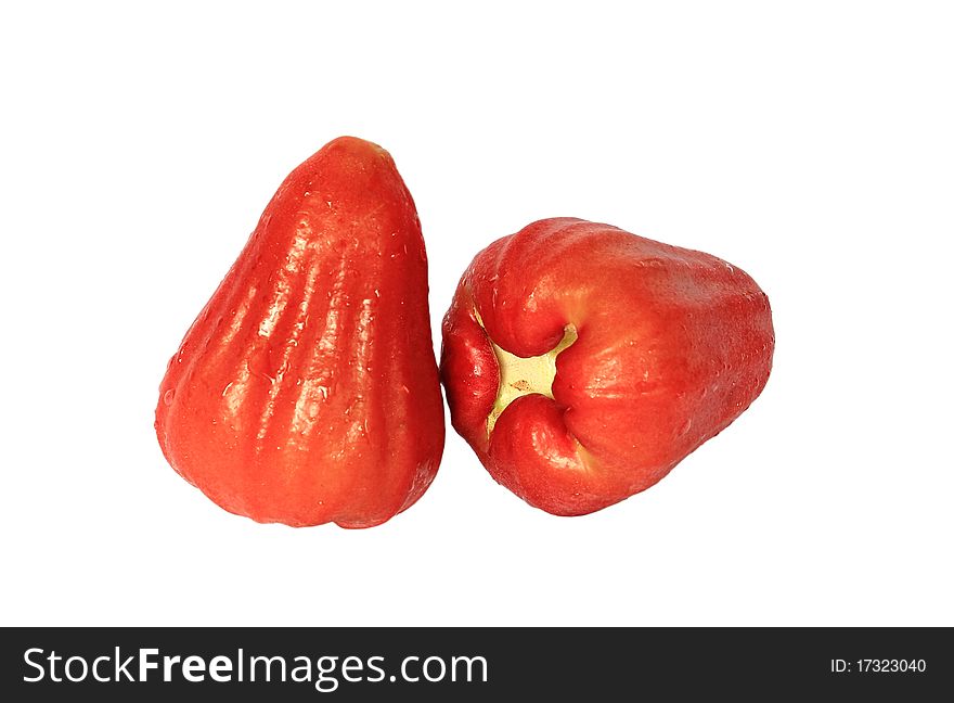 Rose apples or chomphu isolated on white background. Rose apples or chomphu isolated on white background