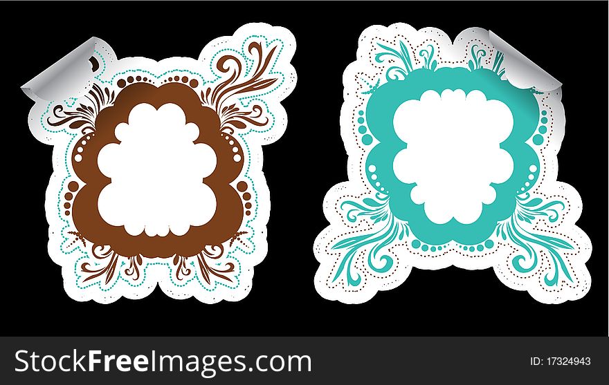 Illustration with ornamental frame stickers
