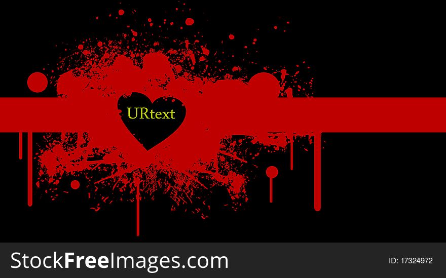 Bloody text frame with heart