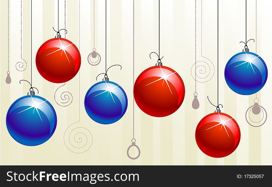 Red and blue balls with spark