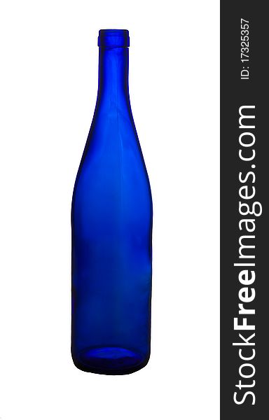 Bottle from dark blue glass. Bottle from dark blue glass