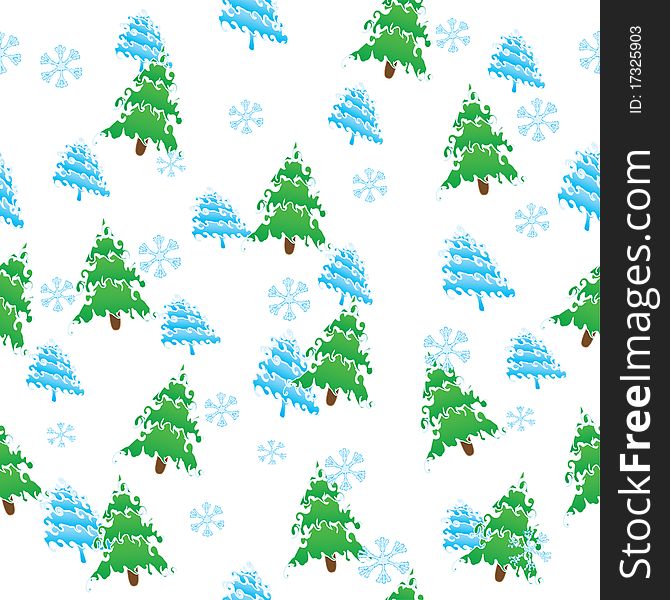 Seamless Vector Pattern, Christmas Trees