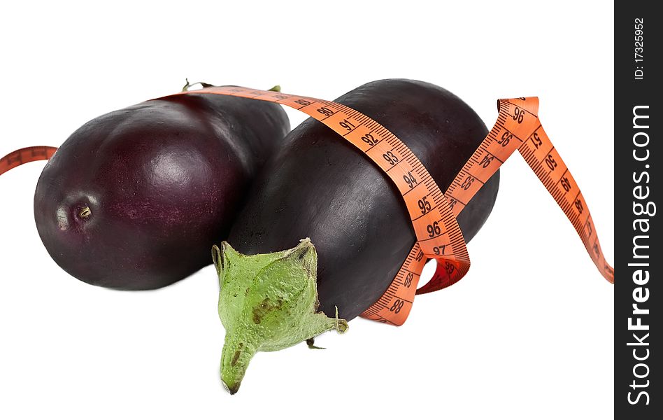 Two isolated Eggplant and meter
