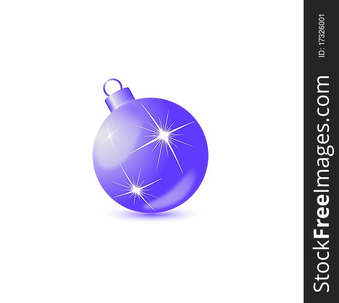 Blue New Year's ball on a white background, vector illustration, eps10