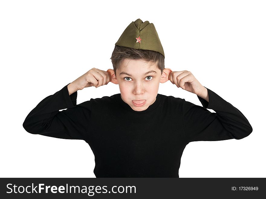 Portrait of a boy isolated on white background